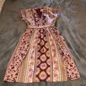 Silky floral midi dress